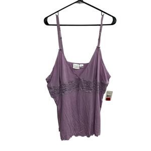 Romantic lace babydoll cami Soft Sensations lavender feminine soft girl 3X